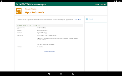 MEDITECH MHealth screenshot