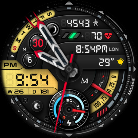 MD242 Hybrid watch face screenshot