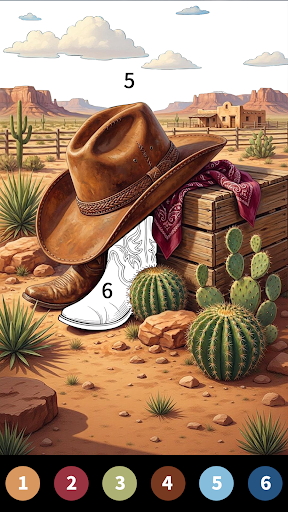 Wild West Color by Number Book screenshot
