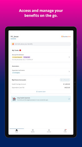 MyChoice Benefits screenshot