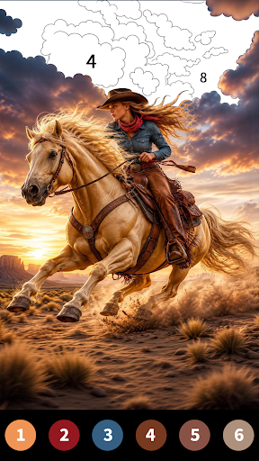 Wild West Color by Number Book screenshot