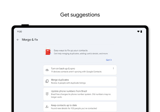 Contacts screenshot