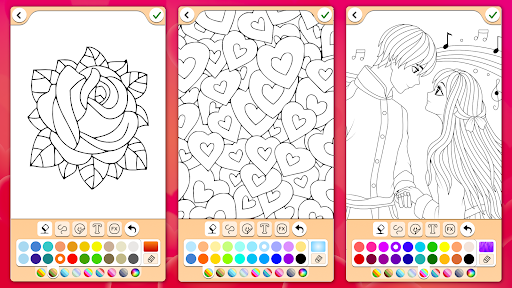 Valentines love coloring book screenshot