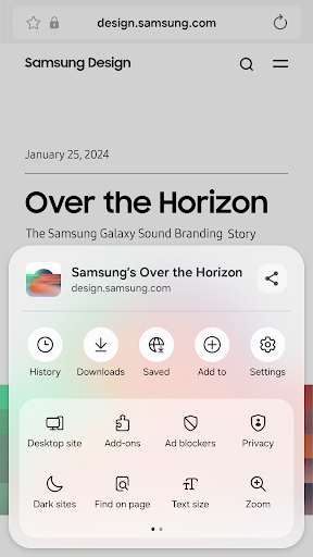 Samsung Browser screenshot