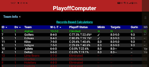 PlayoffComputer screenshot