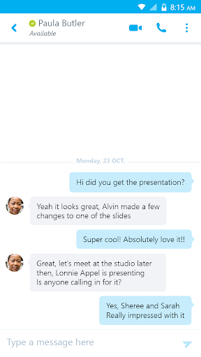 Skype for Business for Android screenshot