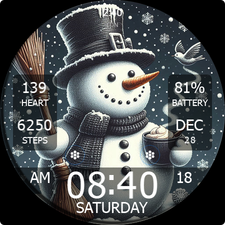 Key WF55 Snowman Watch Face screenshot