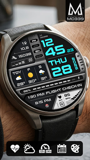 MD339 Digital watch face screenshot
