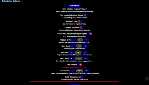 PlayoffComputer screenshot