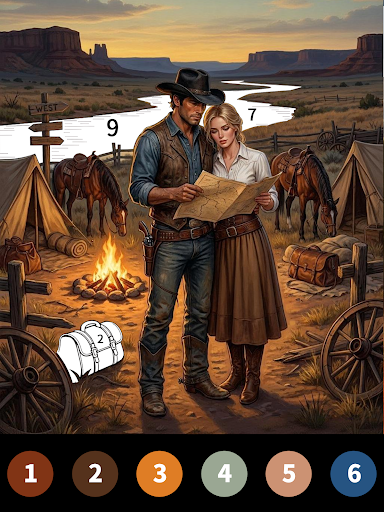 Wild West Color by Number Book screenshot