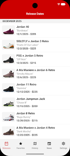 J23 - Jordan Release Dates screenshot