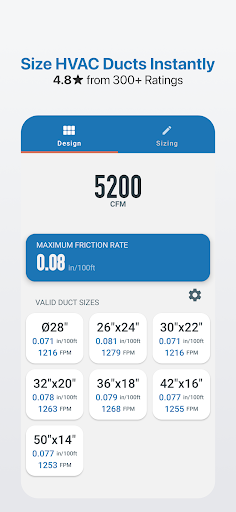 Ductulator - HVAC Duct Sizing screenshot
