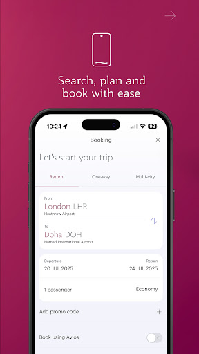 Qatar Airways screenshot