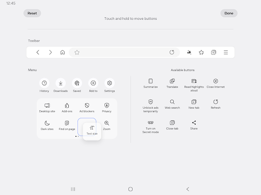 Samsung Browser screenshot