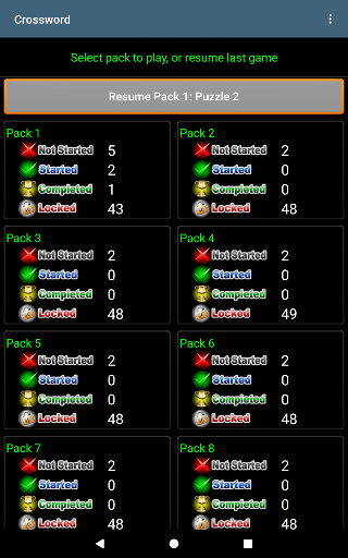 Crossword screenshot