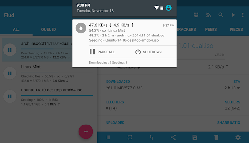 Flud+ screenshot