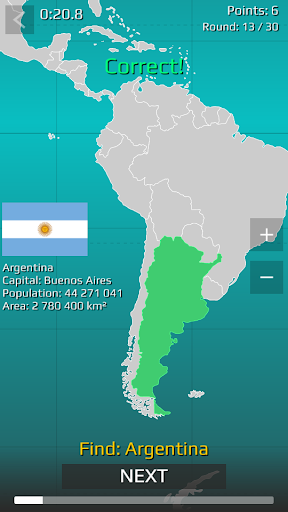 World Map Quiz screenshot