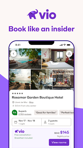 Vio: Hotels & travel deals screenshot