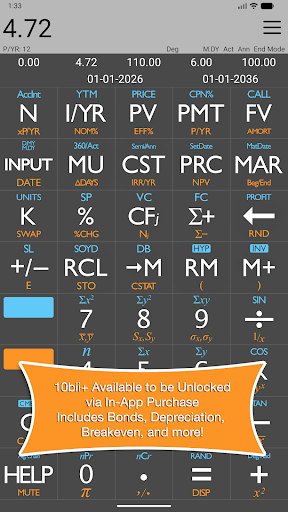 10bii Financial Calculator screenshot