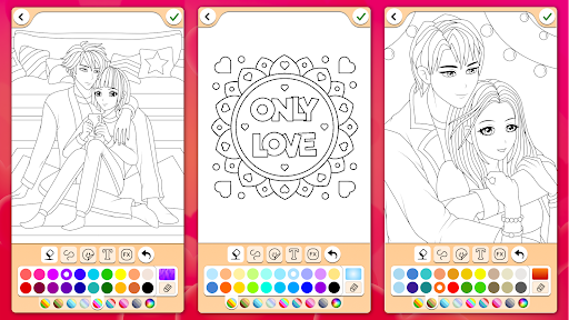 Valentines love coloring book screenshot