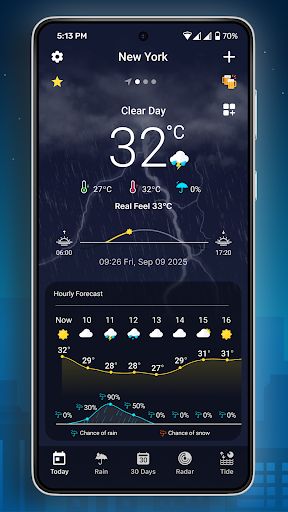 9Weather: Weather forecast screenshot