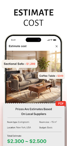 SnapHome Design: Cost Estimate screenshot