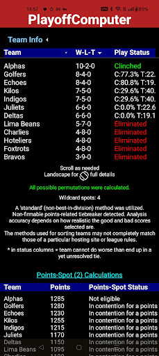 PlayoffComputer screenshot