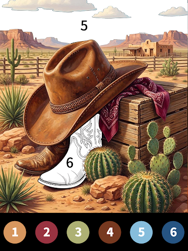 Wild West Color by Number Book screenshot