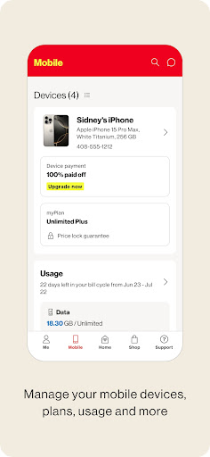 My Verizon screenshot