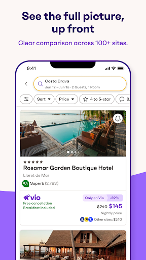 Vio: Hotels & travel deals screenshot