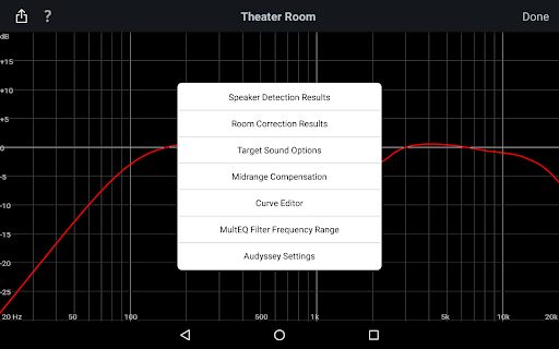 Audyssey MultEQ Editor app screenshot