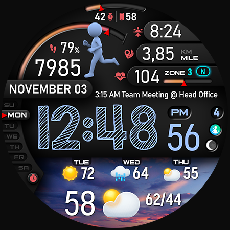 PER23 Digital Watch Face screenshot
