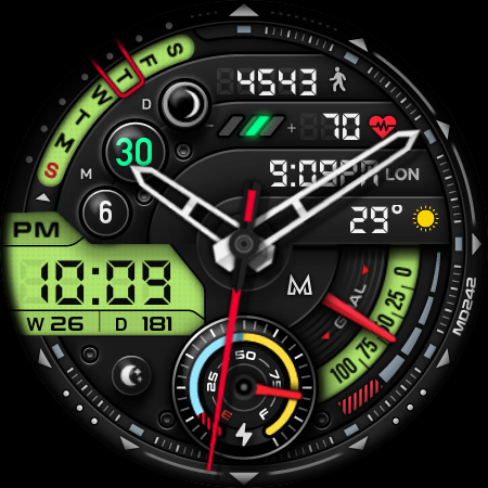 MD242 Hybrid watch face screenshot