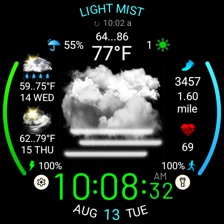 Weather watch face W5.5 screenshot