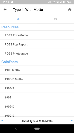 PCGS CoinFacts - U.S. Coin Val screenshot