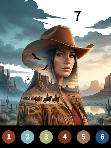 Wild West Color by Number Book screenshot