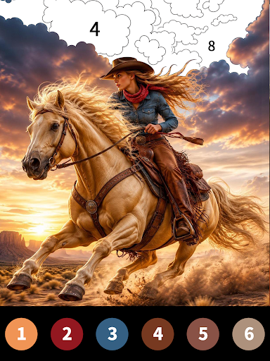 Wild West Color by Number Book screenshot