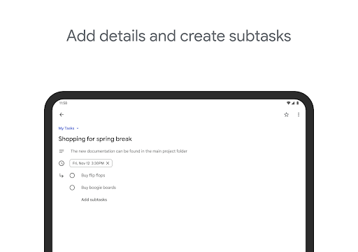 Google Tasks screenshot