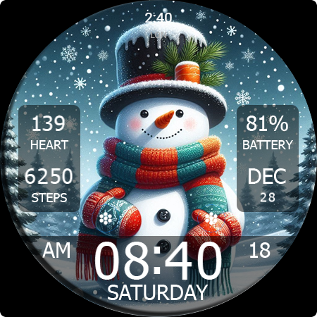Key WF55 Snowman Watch Face screenshot