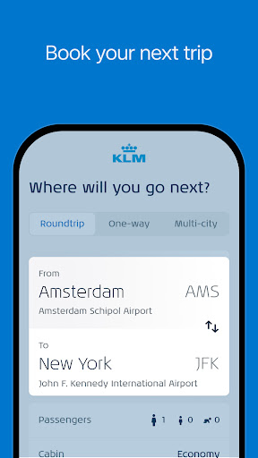 KLM - Book a flight screenshot
