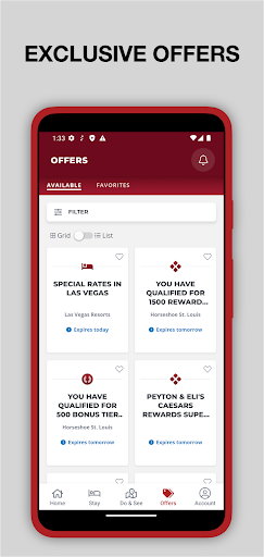 Caesars Rewards Resort Offers screenshot