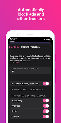 Firefox Focus: No Fuss Browser screenshot