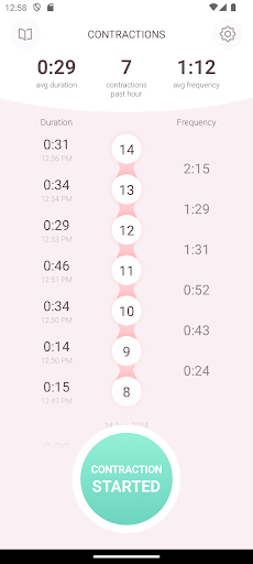 Contraction Timer & Counter 9m screenshot