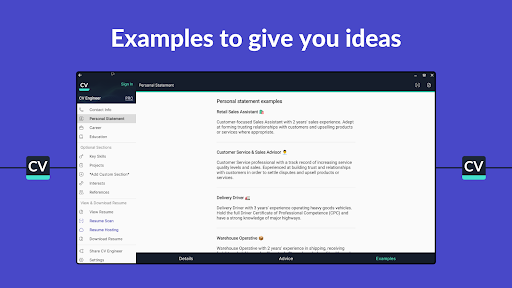 Resume Builder - CV Engineer screenshot