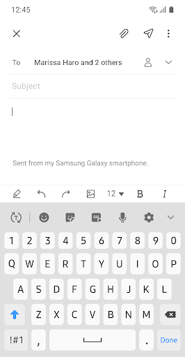 Samsung Email screenshot