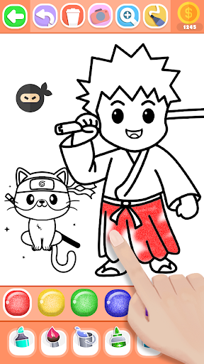 Boys Ninja Coloring & Memory screenshot