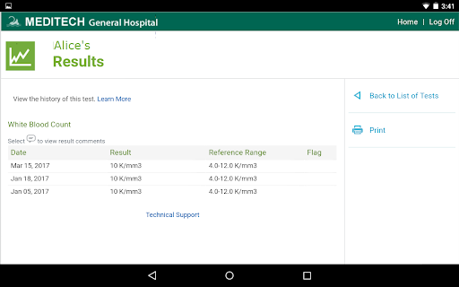 MEDITECH MHealth screenshot