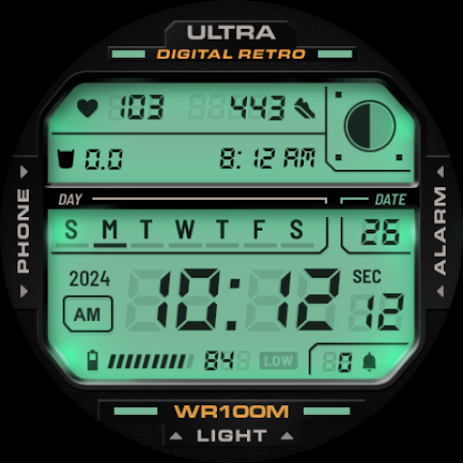 ULTRA Digital Retro watch face screenshot