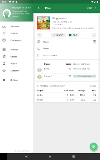 Board Game Stats screenshot