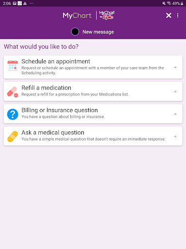 Trinity Health MyChart screenshot
